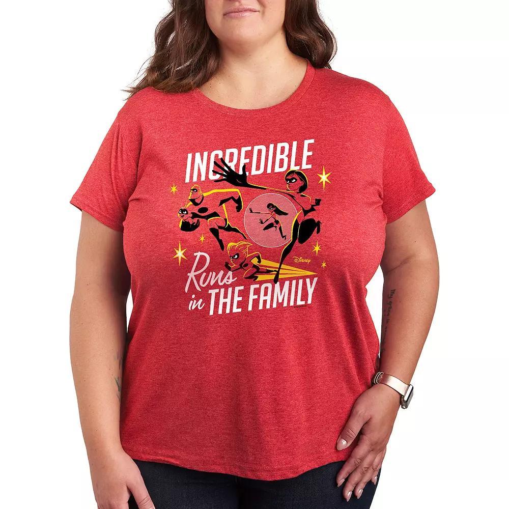 Disney / Pixars The Incredibles Plus Family Graphic Tee, Womens Grey Red Product Image