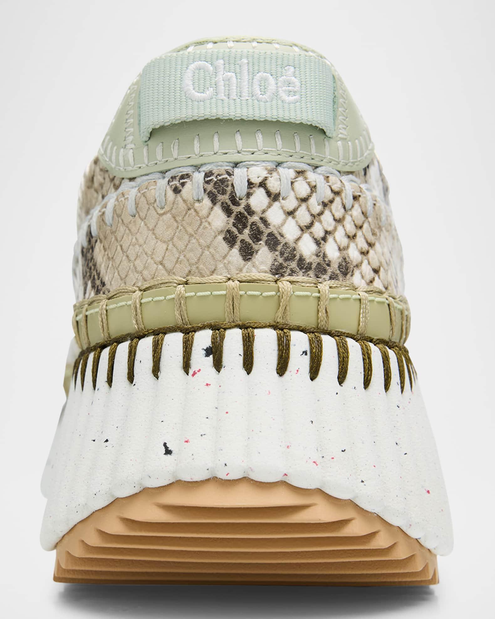 Nama Python-Print Leather Stitch Walking Sneakers Product Image