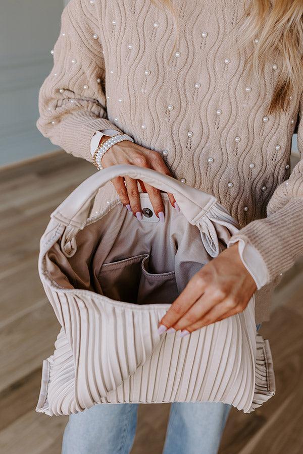 Change It Up Faux Leather Tote In Cream Product Image
