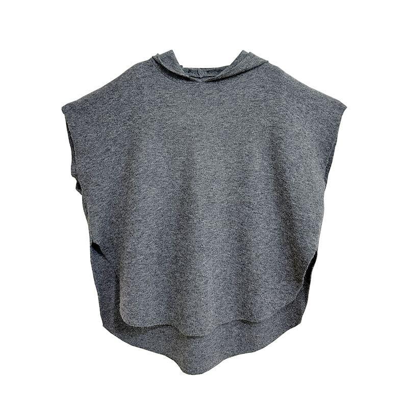 Plain Hood Sweater Vest Product Image