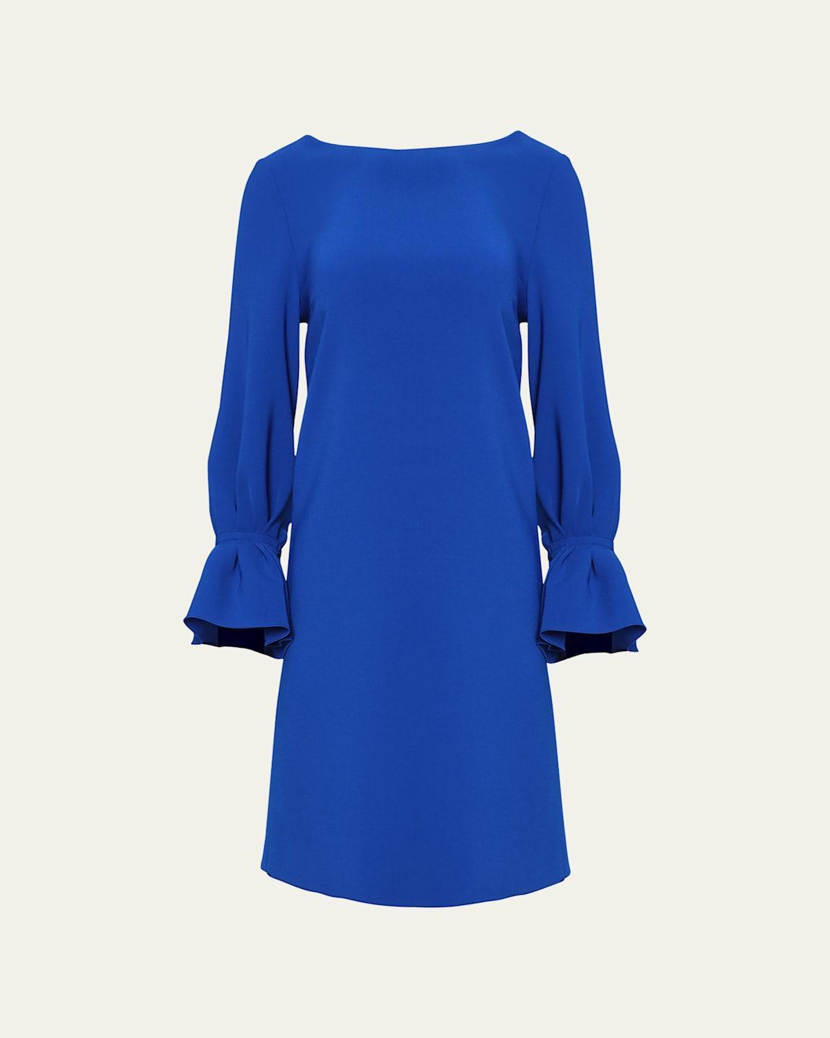Womens Silk Puff-Sleeve Shift Minidress Product Image