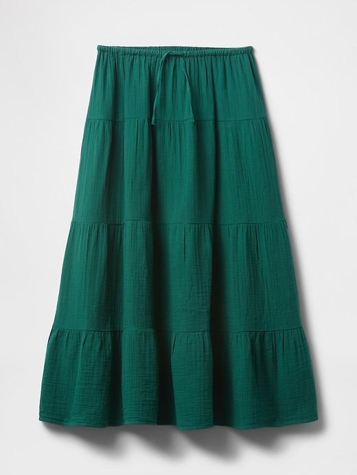 Cotton Gauze Tiered Maxi Skirt Product Image