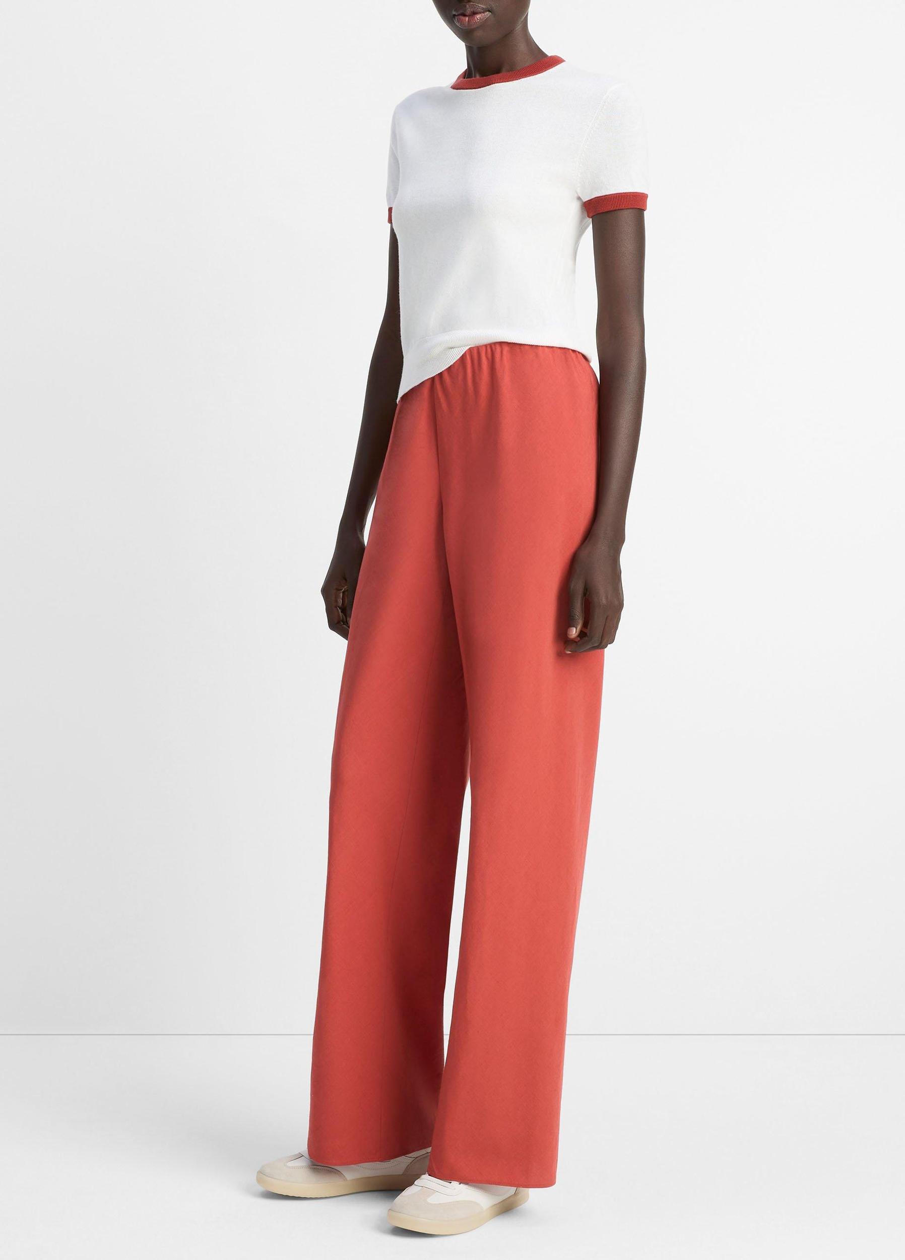 Cotton-Blend High-Waist Bias Pant Product Image