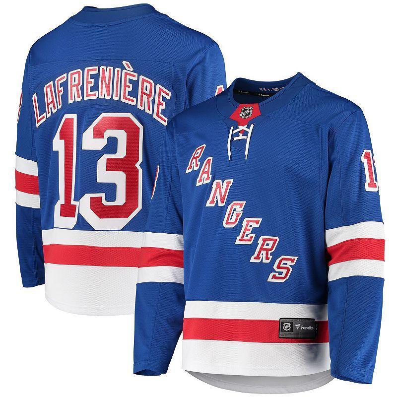 Mens Fanatics Branded Alexis Lafrenire Blue New York Rangers Premier Breakaway Player Jersey Product Image