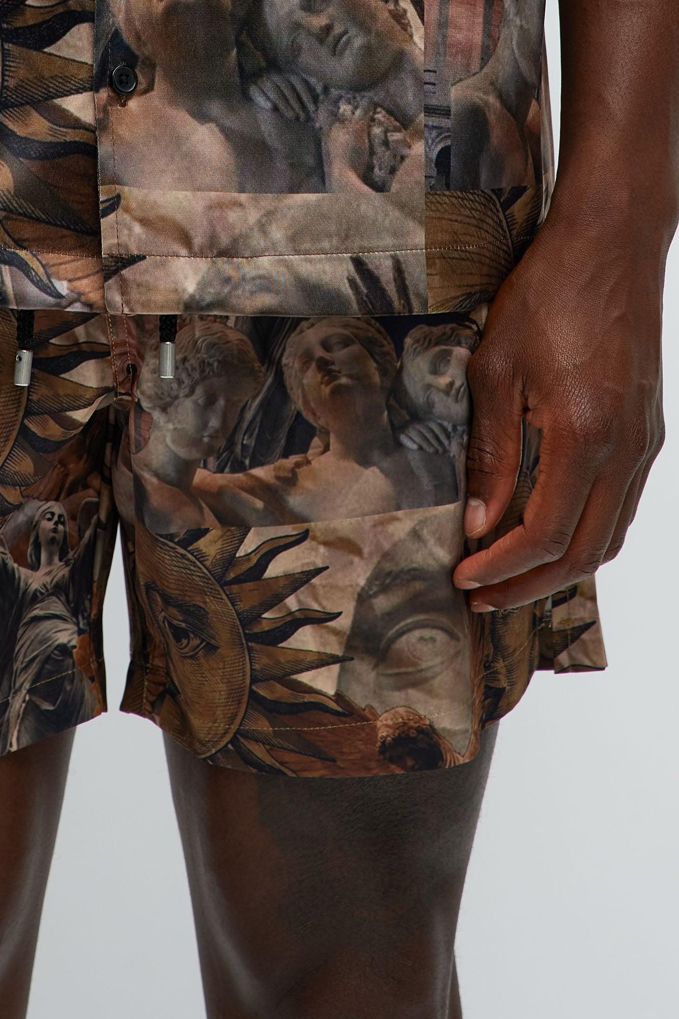 Celestial Glory Swim Mid Trunk - Brown/combo Product Image