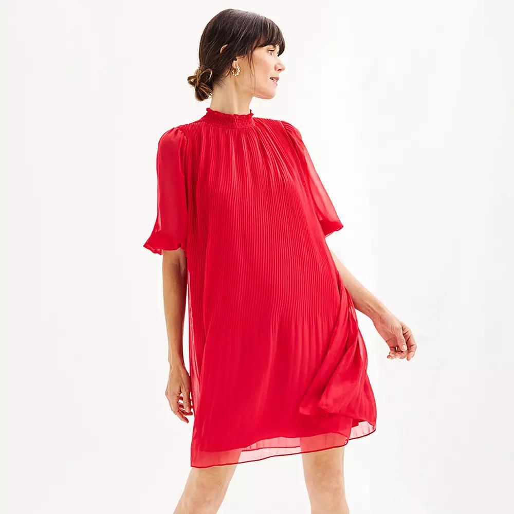 Womens Nanette Lepore Pleated Chiffon Dress Product Image