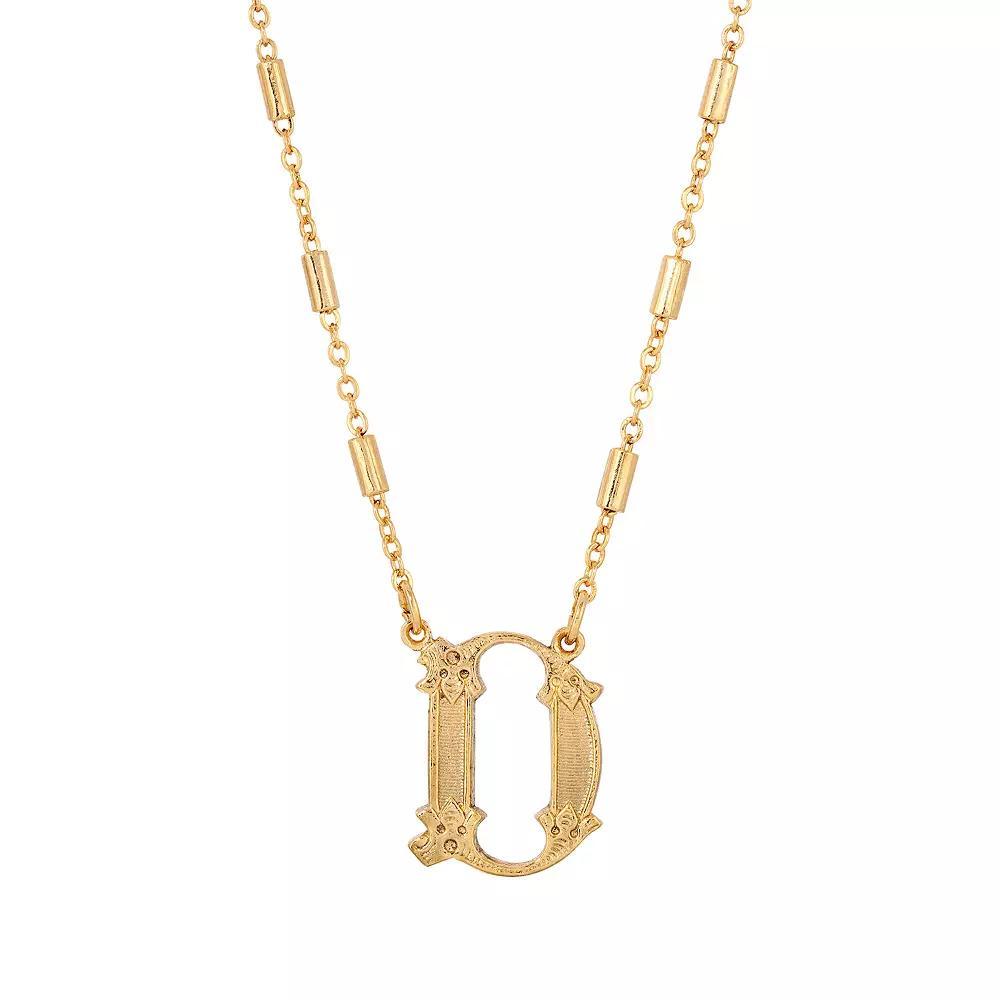 1928 Gold Tone Initial Necklace, Womens, Yellow L Product Image