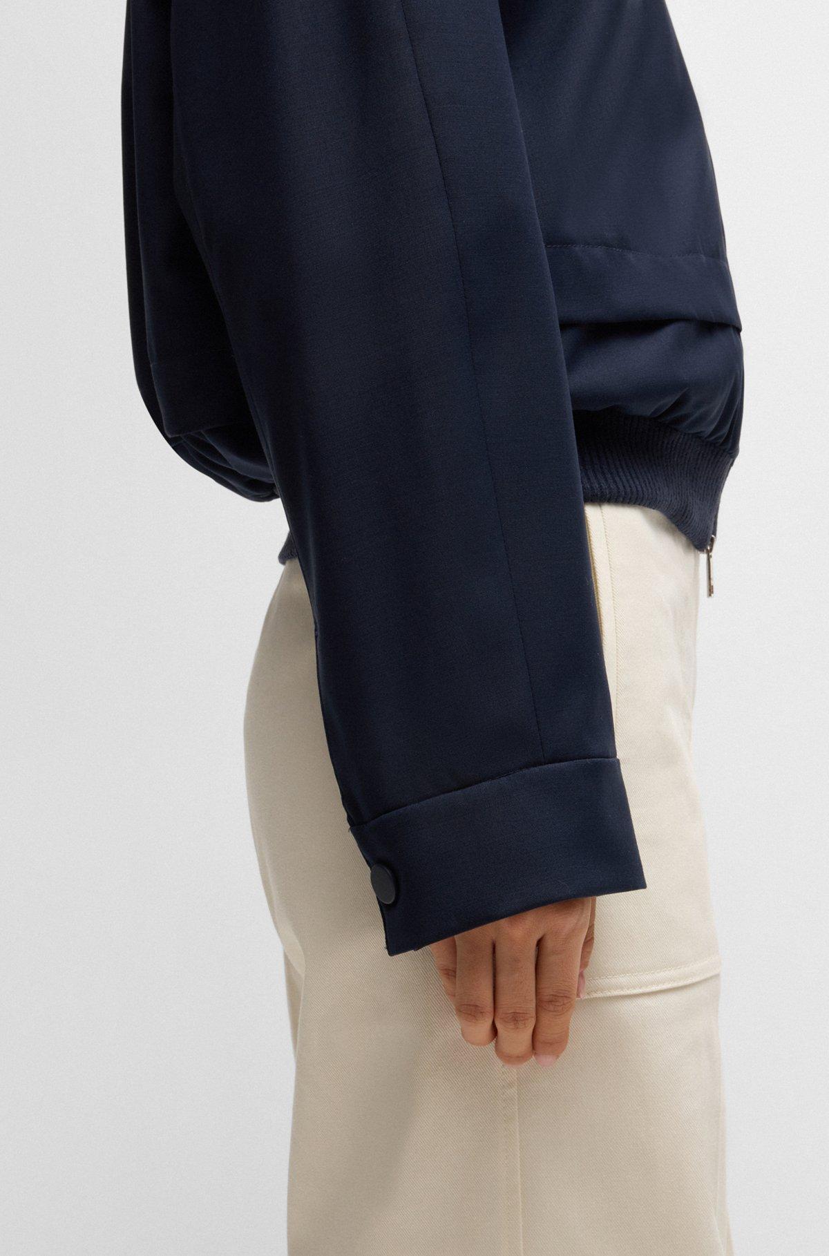 BOSS - Oversize-fit jacket with layered effect - Dark Blue Product Image