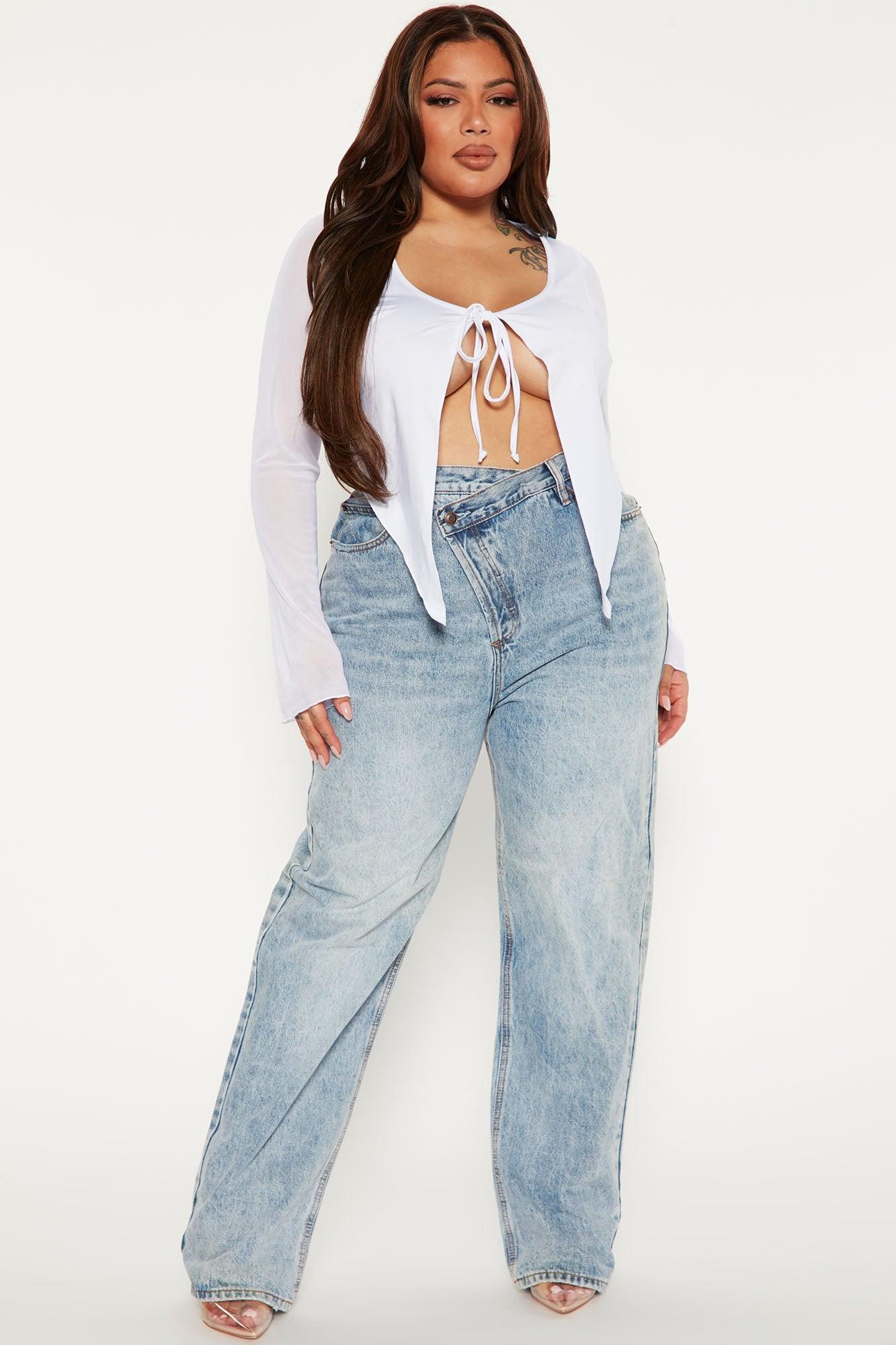 Crossover Straight Leg Jeans - Light Blue Wash Product Image