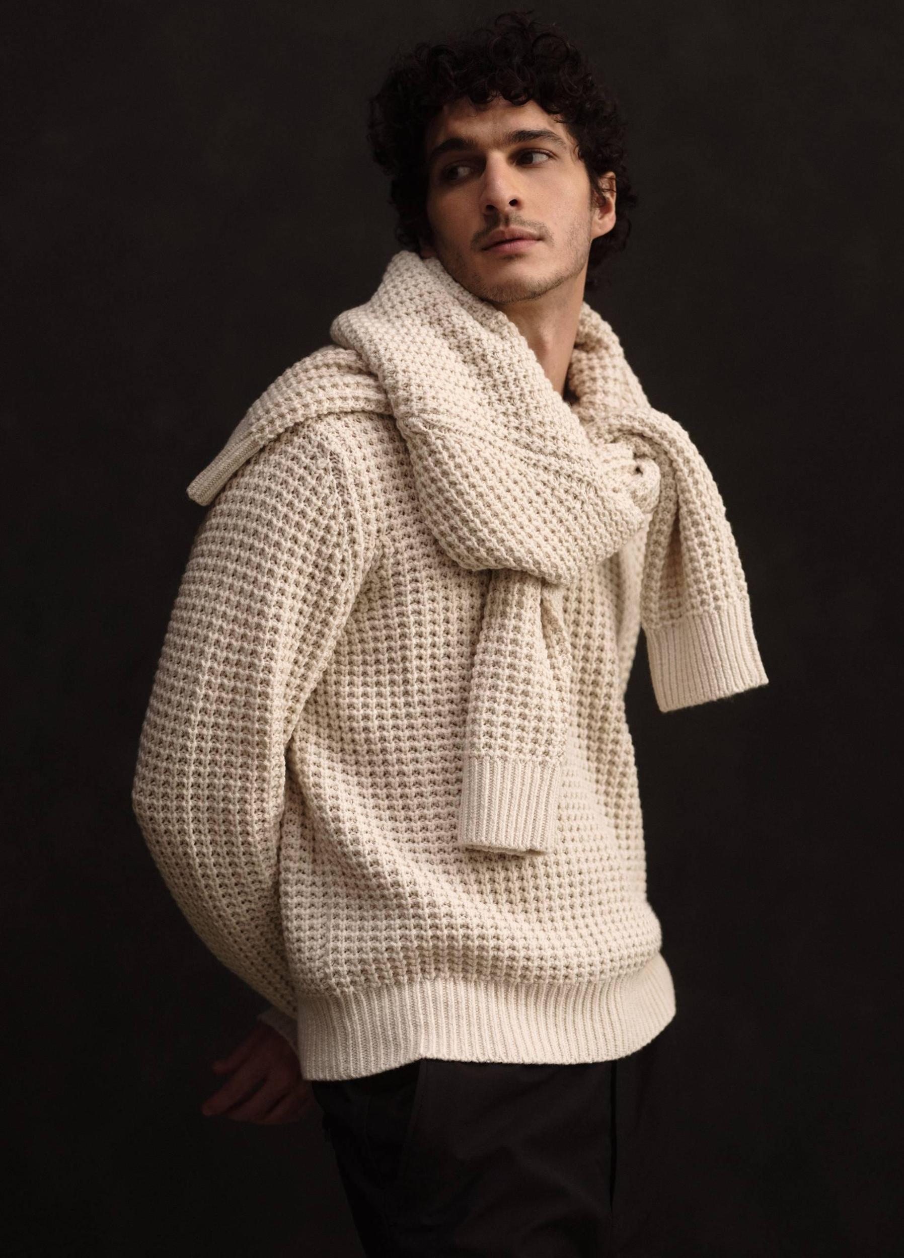Macro-Waffle Crew Neck Sweater Product Image