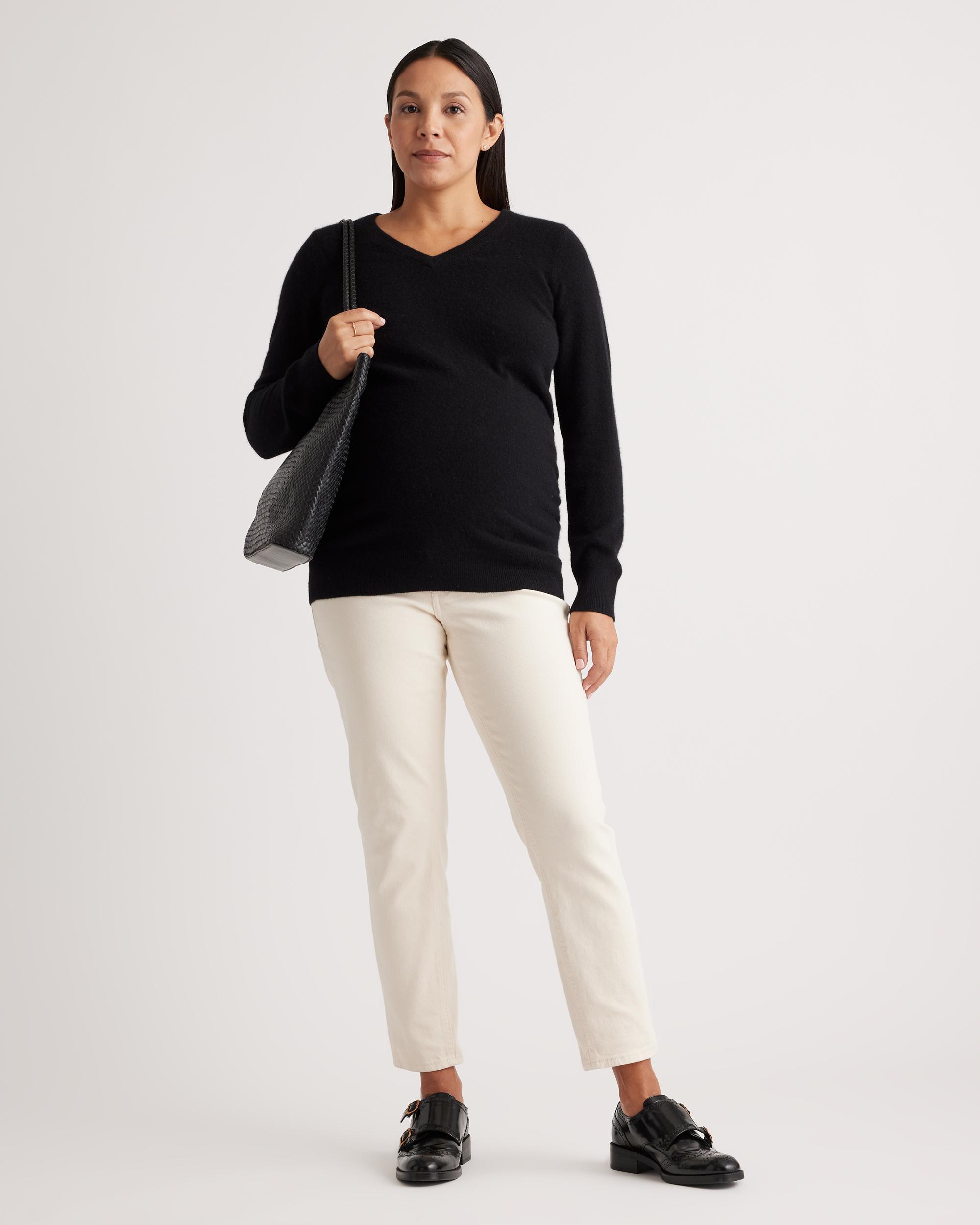Quince | Women's Mongolian Cashmere V-Neck Maternity Sweater Size XL Product Image
