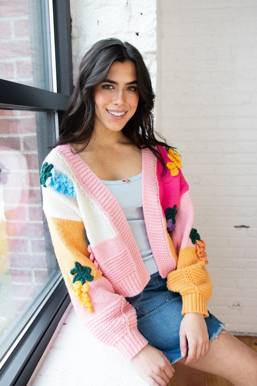 Rainbow Fruit 3D Applique Cardigan Product Image