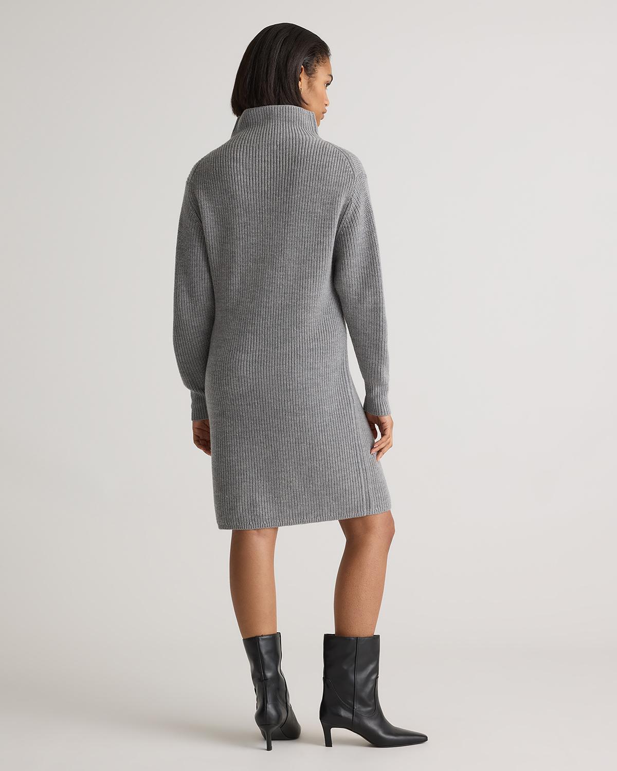 Quince | Women's Australian Merino Wool Relaxed Turtleneck Sweater Dress Size XS Product Image