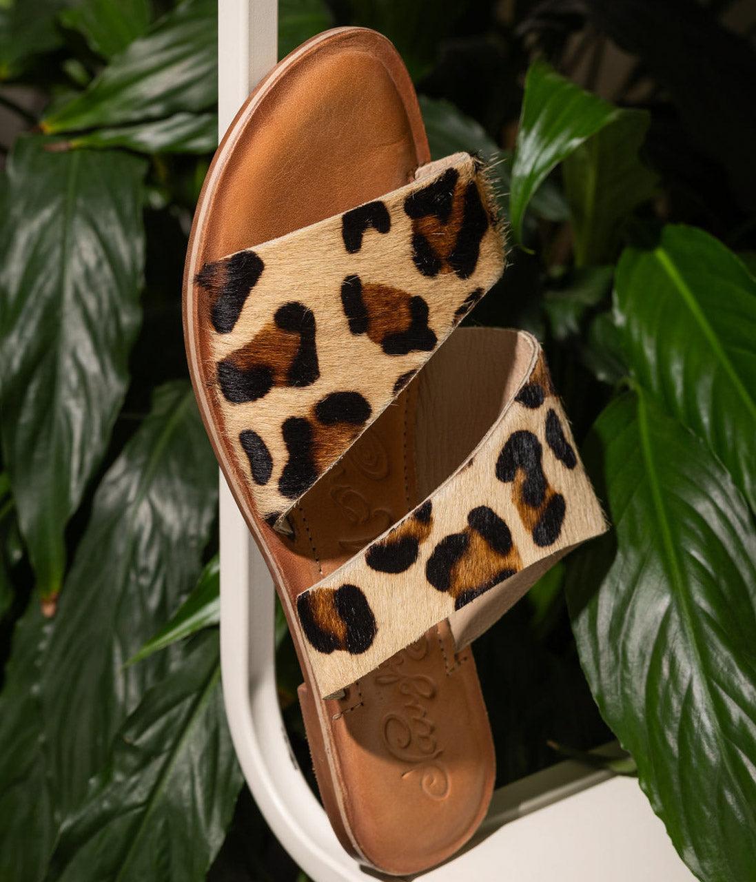 Spirited Dual Strap Slide in Leopard Product Image