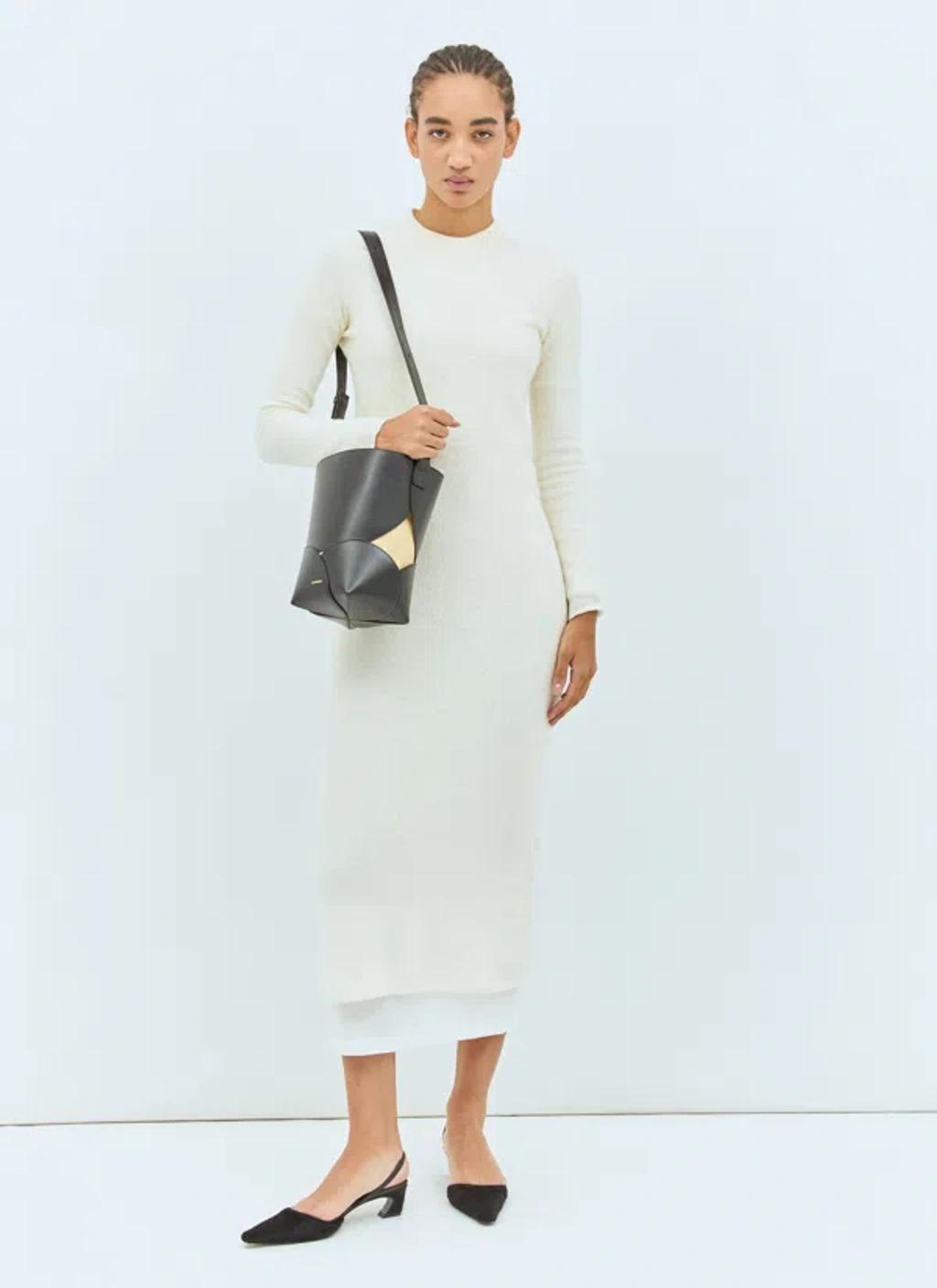 JIL SANDER Wool Knit Midi Dress In Off White Product Image