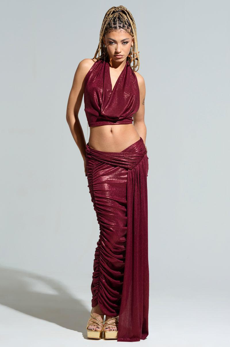 ALL OF THE GLAMOUR SLINKY HALTER NECK TOP Product Image