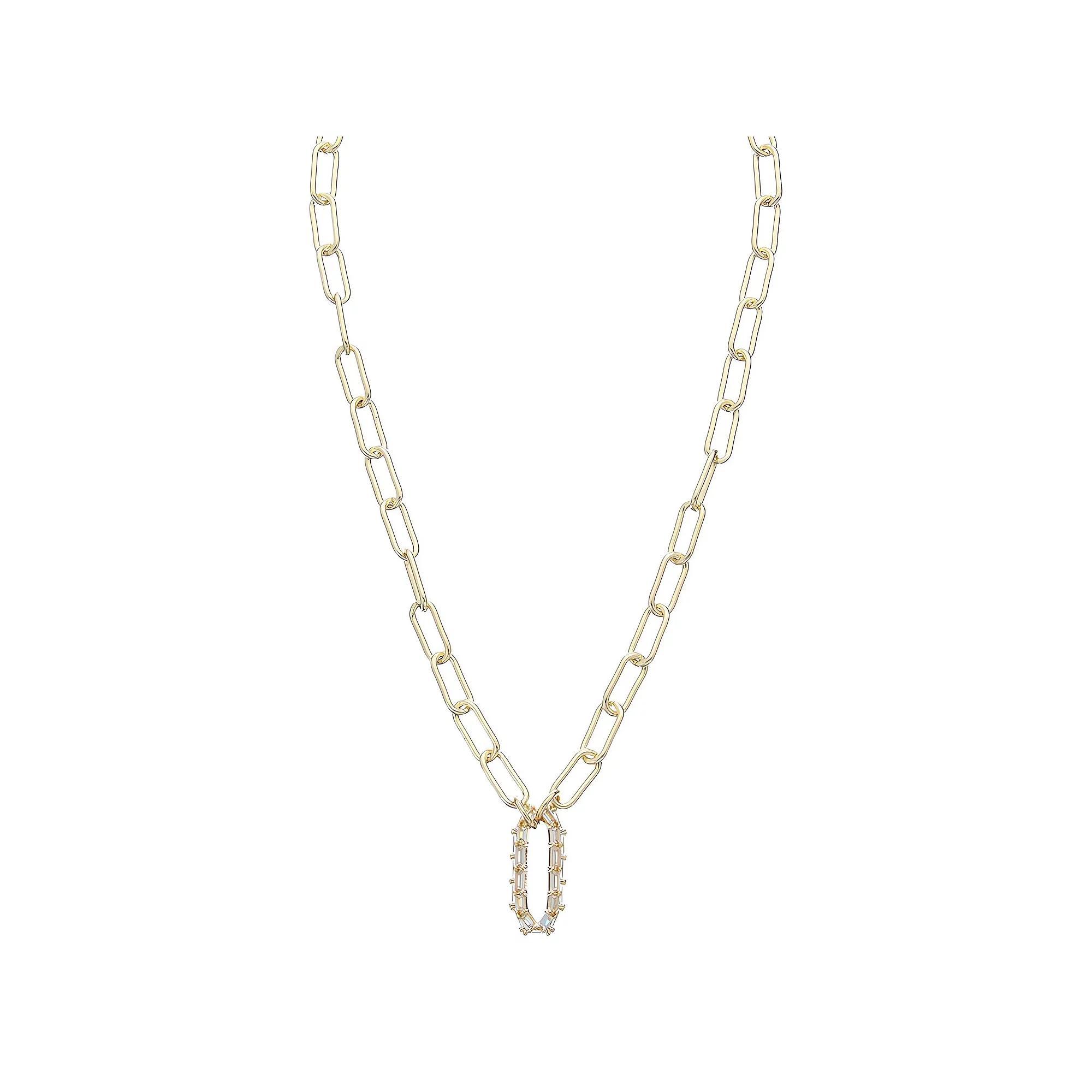 Juvell 18k Gold Plated Cubic Zirconia Link Drop Necklace, Women's, Size: 18", Gold Tone Product Image