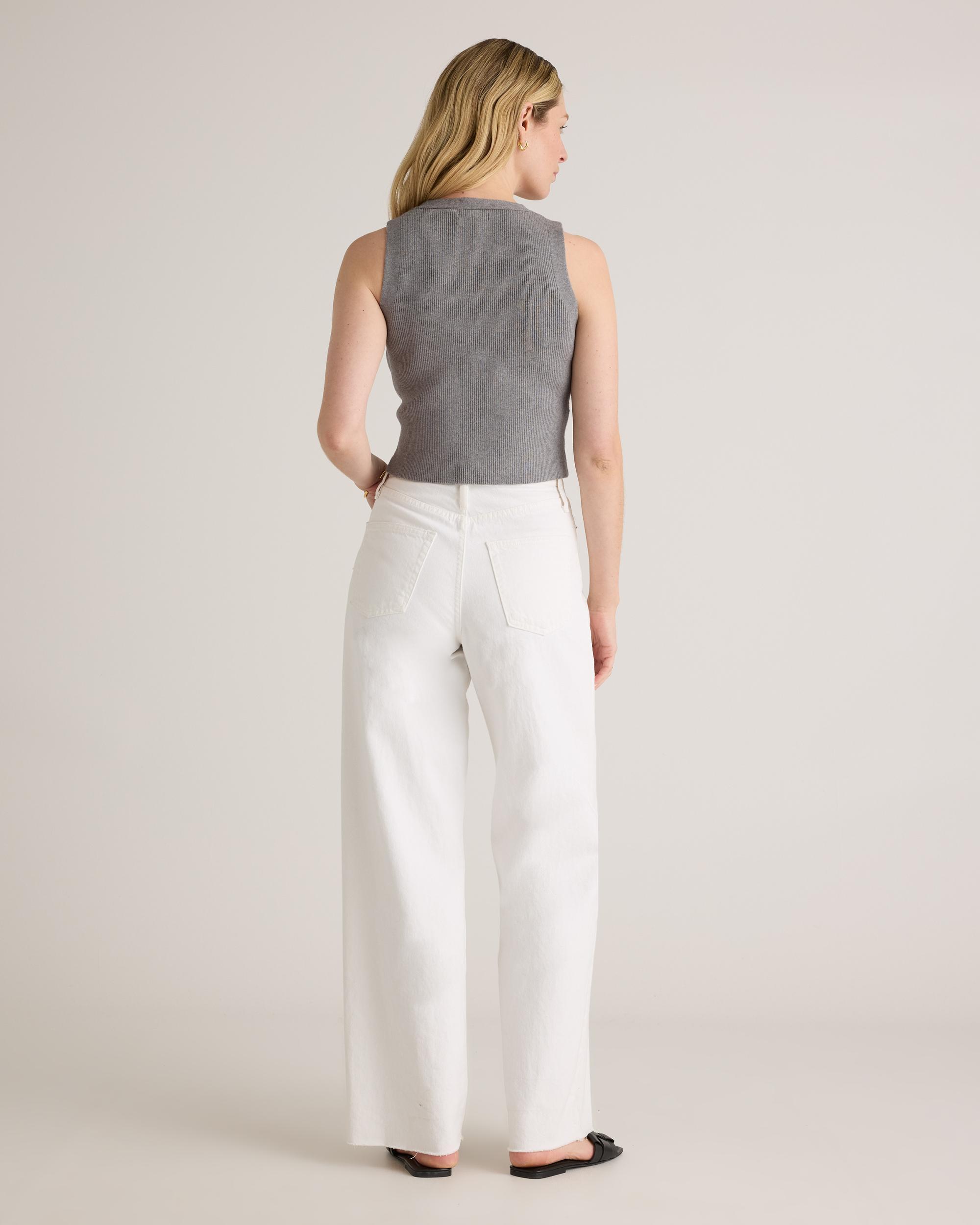 Quince | Women's Eco-Knit Split Front Sweater Vest Size XS Product Image