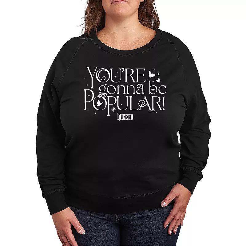 Plus Size Wicked Youre Gonna Be Popular French Terry Long Sleeve Tee, Womens Product Image