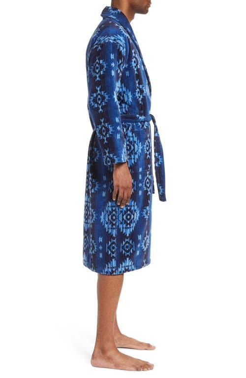 Majestic International Men's Gifted Cotton Terry Velour Robe in Blue at Nordstrom, Size Small Product Image