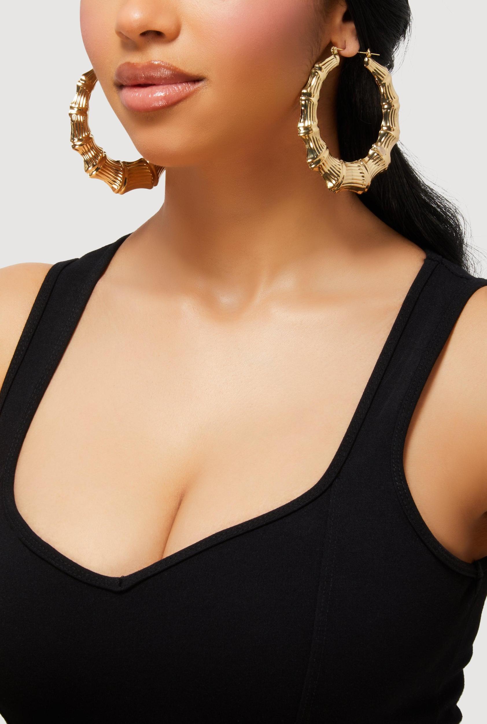 Metallic Love Layered Necklace with Stud Earrings Female Product Image
