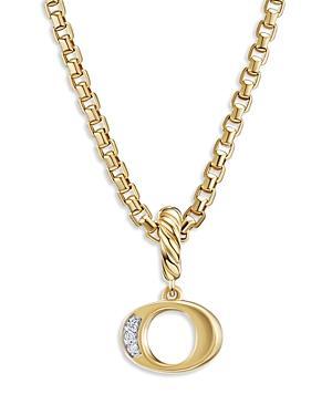David Yurman 18K Gold Amulets Diamond Pave Initial Pendant Product Image