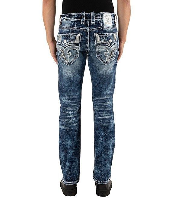 Rock Revival Maurice Inverted-Fleur-De-Lis Pocketed Straight Leg Jeans Product Image