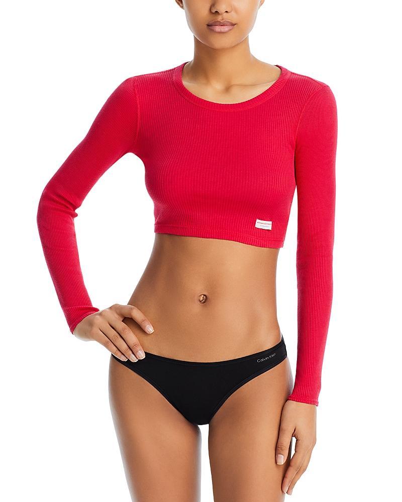 Alexander Wang Ribbed Long Sleeve Cropped Top Product Image
