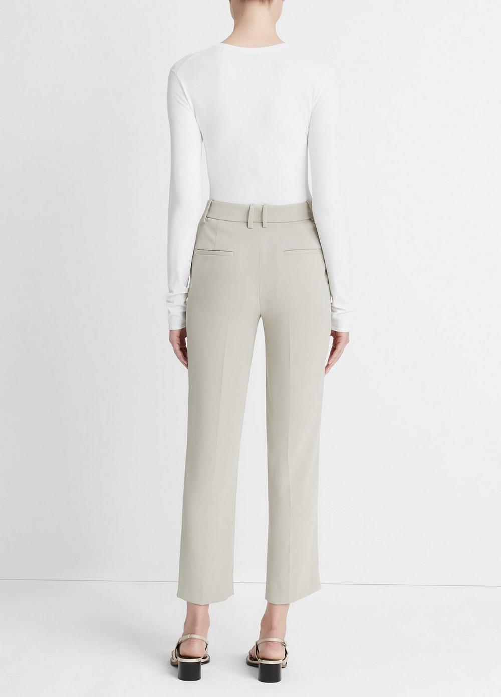 Womens Crepe Tailored Straight-Leg Pant, Black, Size 2 Vince Product Image