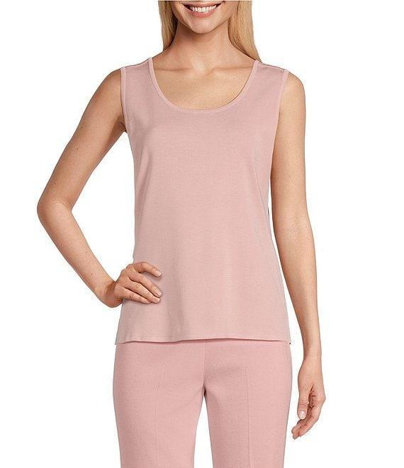 MISOOK Knit Double Scoop Neck Sleeveless Tank Product Image
