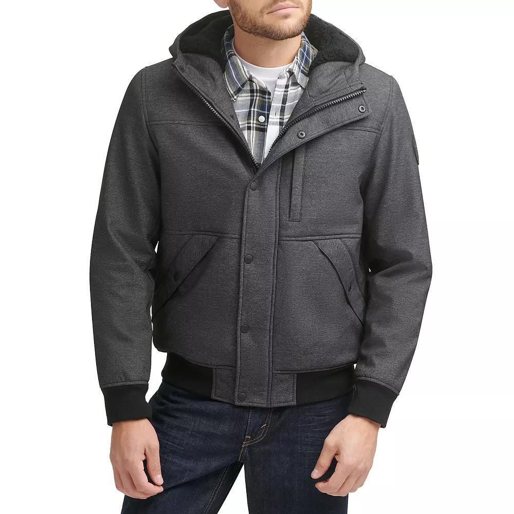 Men's Levi's® Mixed Media Hooded Bomber Jacket, Size: Large, Grey Product Image