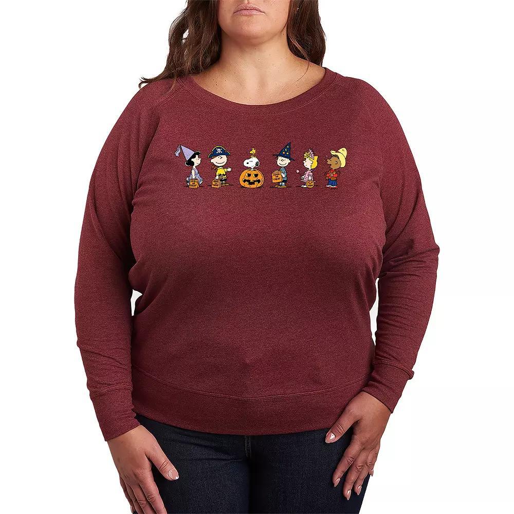 Womens Celestial Butterfly French Terry Long Sleeve Tee Grey Maroon Product Image
