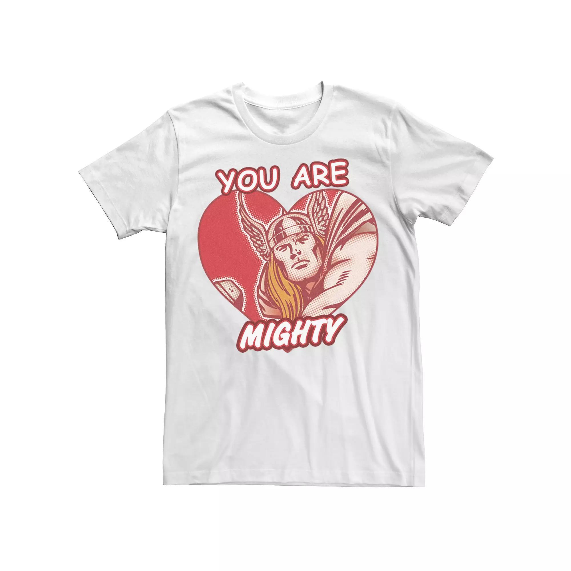 Men's Marvel Mighty Heart Comic Tee, Size: Medium, White Product Image