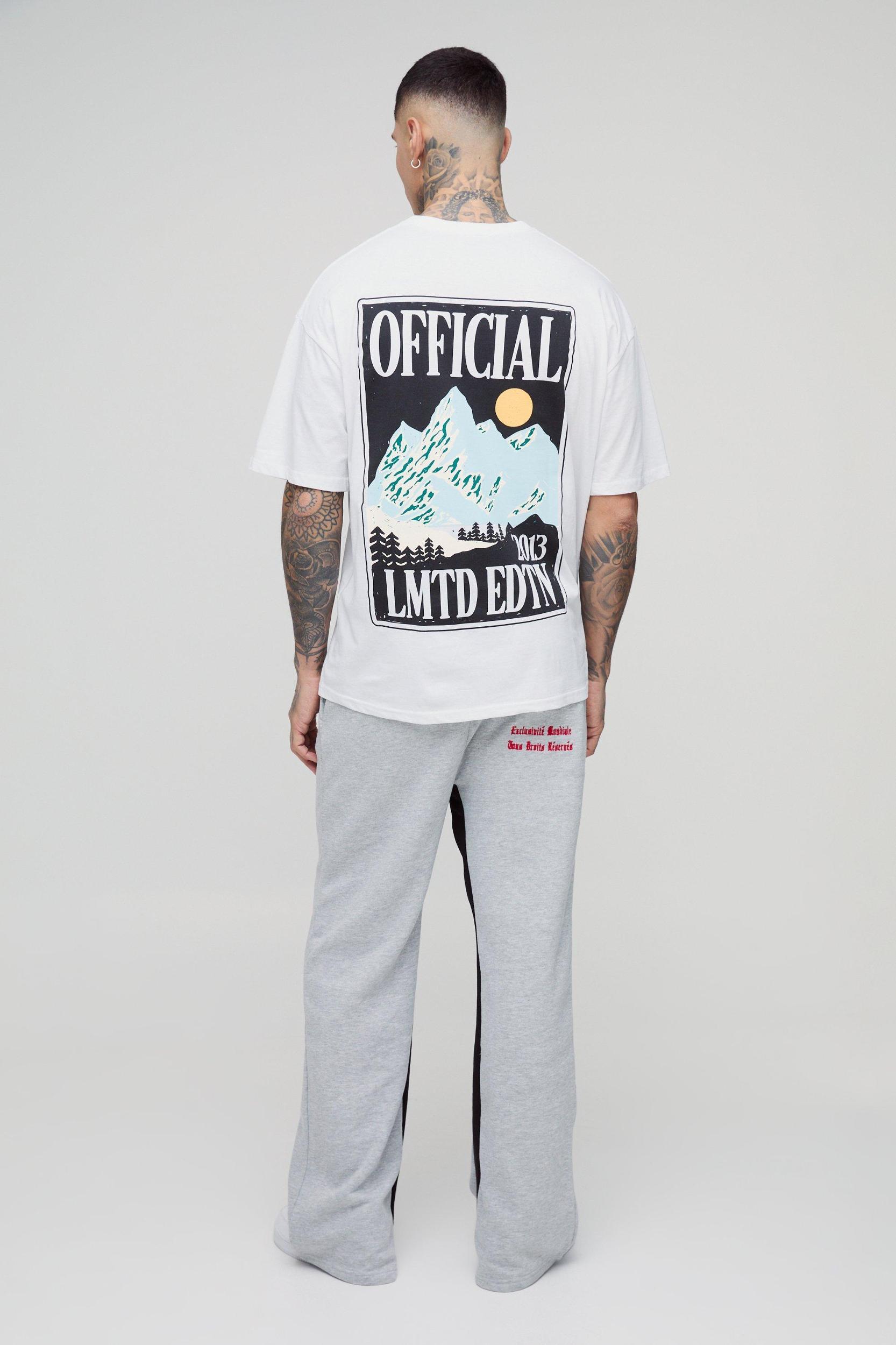 Tall Official Embroidery Relaxed Flare Sweatpants | boohooMAN USA Product Image