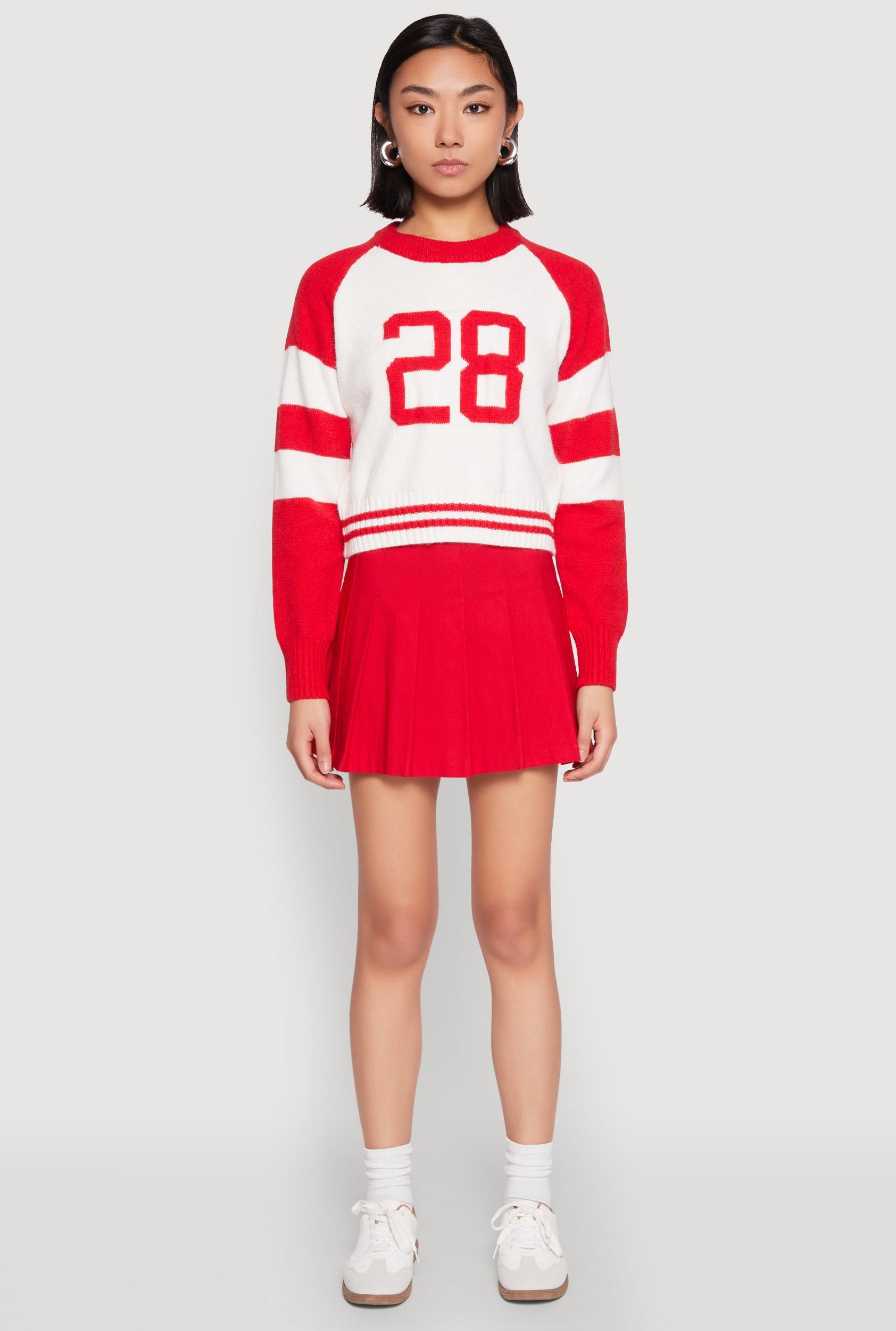 Womens Daisy 28 Varsity Stripe Graphic Sweater Product Image