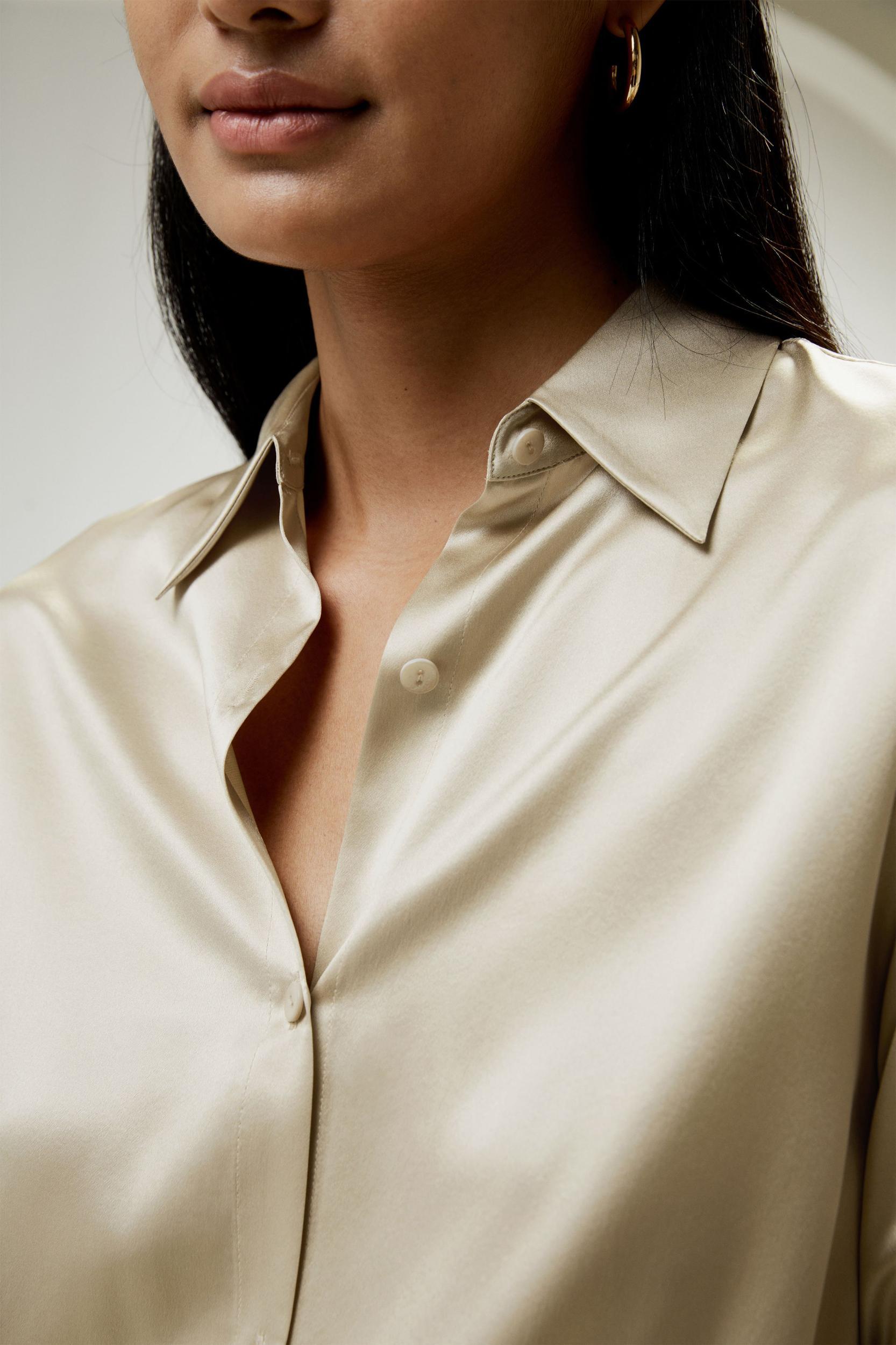 Silk Blouse with Drawstring Product Image