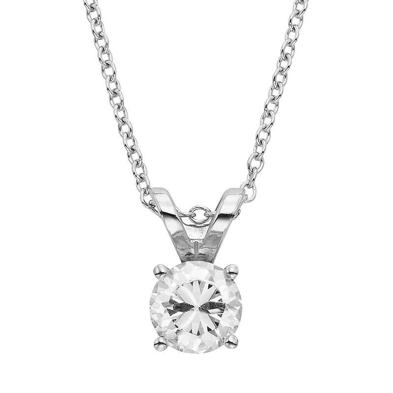 The Regal Collection 1/2 Carat T.W. IGL Certified Diamond 18k Gold Solitaire Pendant Necklace, Women's, Size: 18", Yellow Product Image