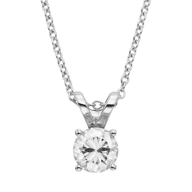 The Regal Collection 1/2 Carat T.W. IGL Certified Diamond 18k Gold Solitaire Pendant Necklace, Women's, Size: 18", Yellow Product Image