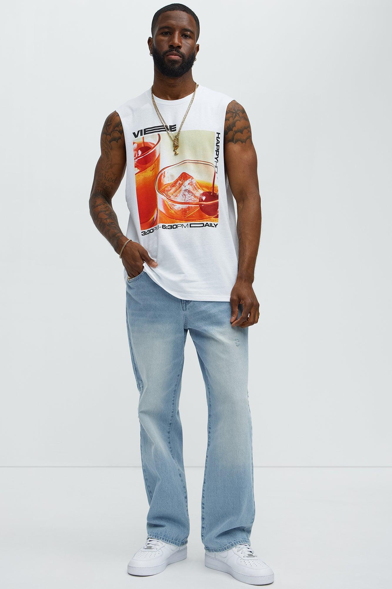 Vibe Happy Hour Muscle Tee - White Product Image