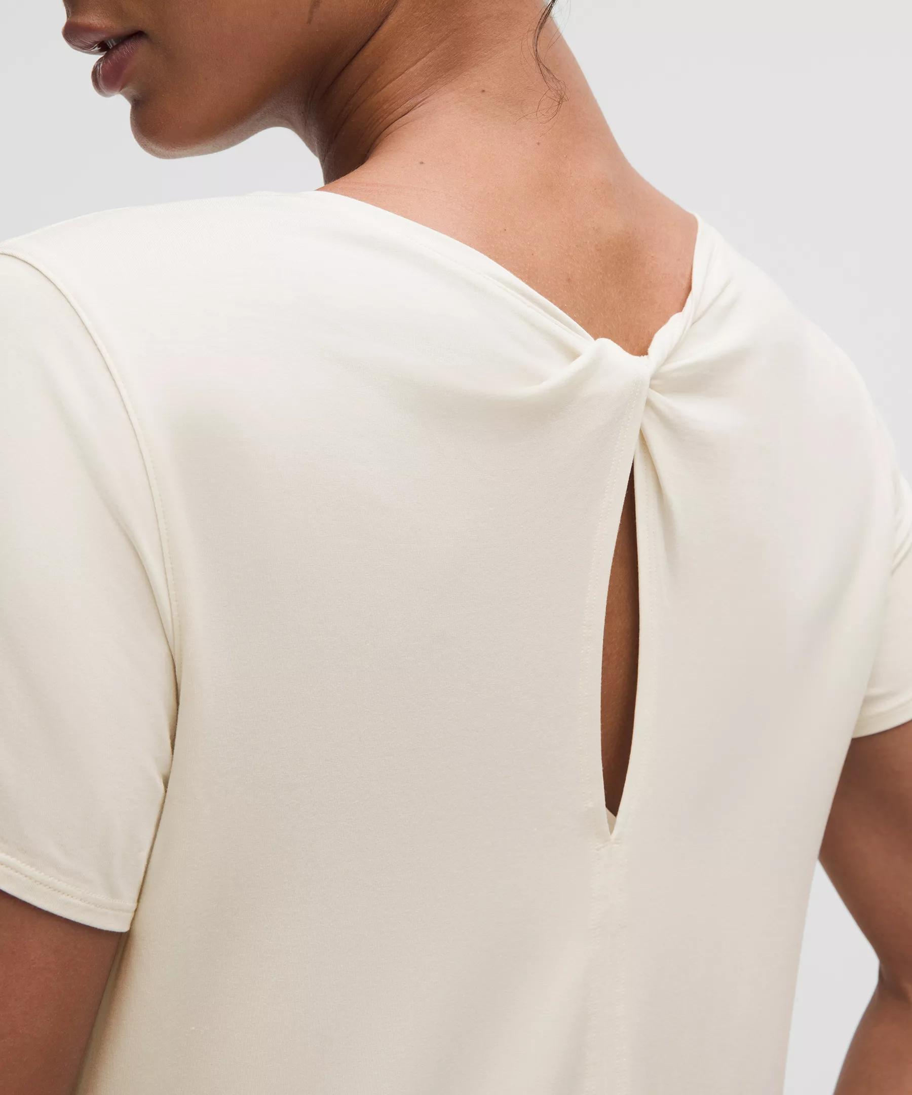Modal-Silk Twist-Back Short-Sleeve Shirt Product Image