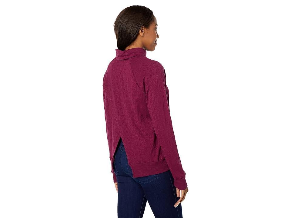 Mod-o-doc Slub Jersey Long Sleeve Crisscross Back Turtleneck (Ultraviolet) Women's Clothing Product Image