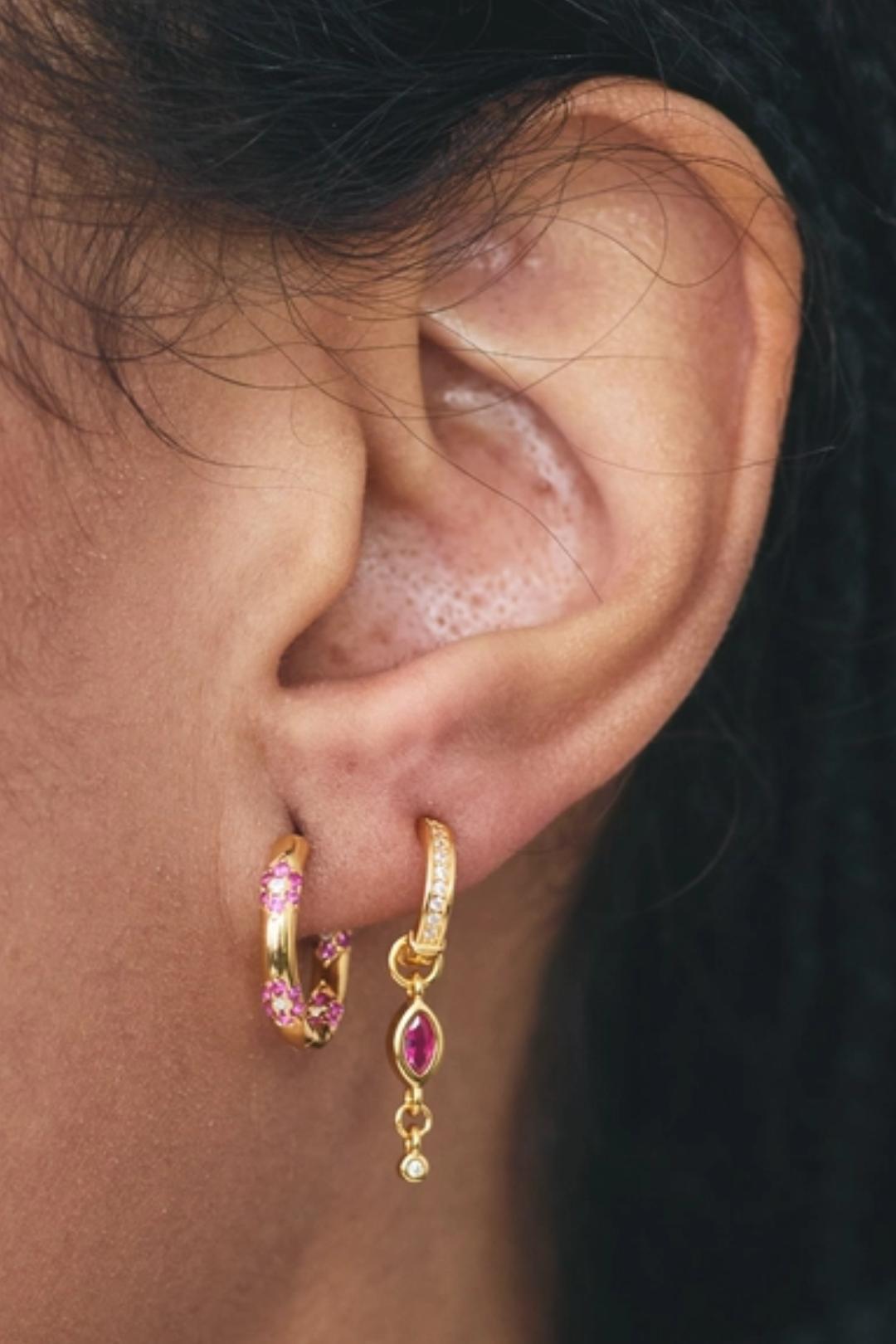 Fuchsia Delia Huggies Earrings Product Image