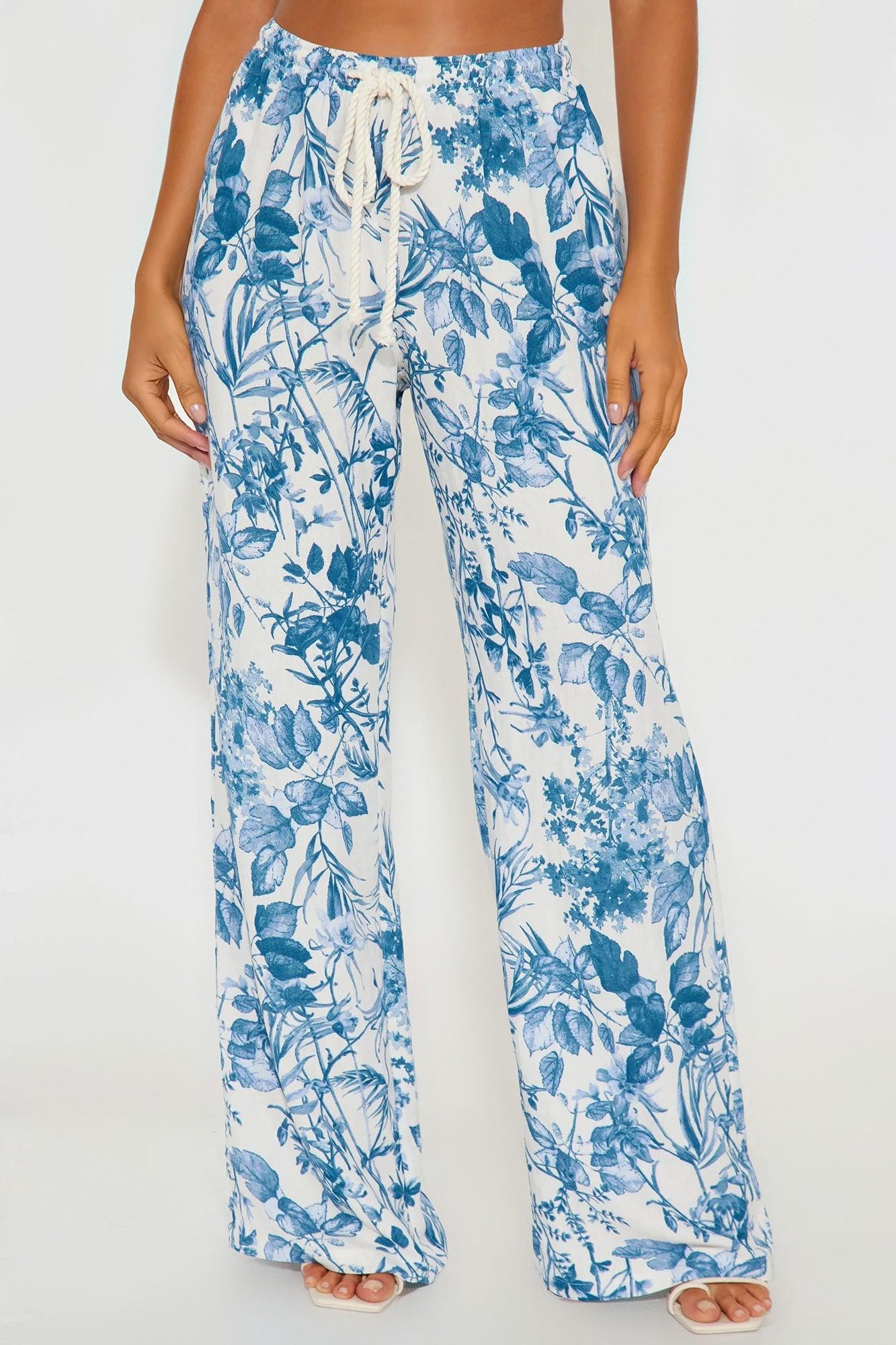 Paradise Livin' Wide Leg Pant - Blue/combo Product Image