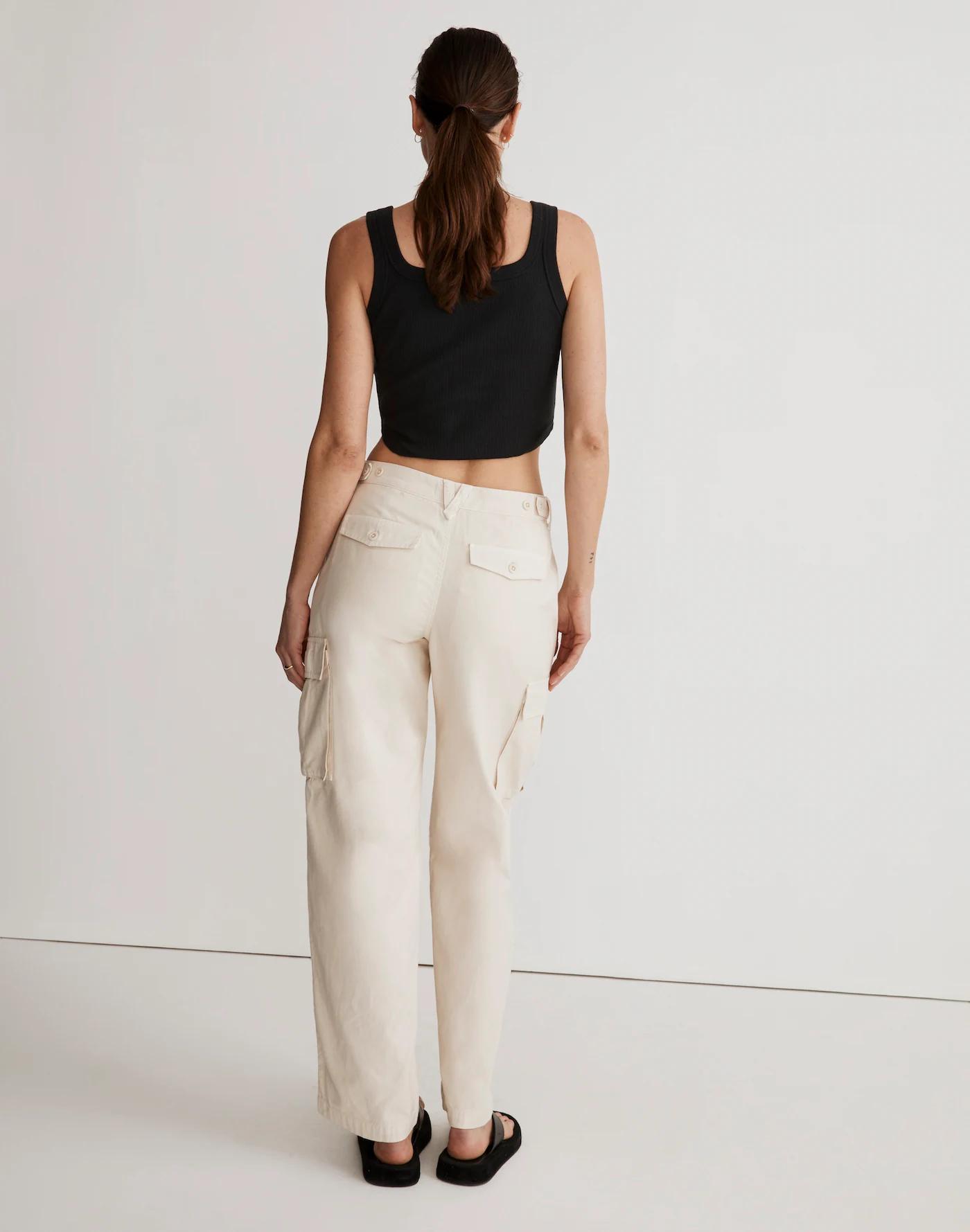 Garment-Dyed Low-Slung Straight Cargo Pants Product Image
