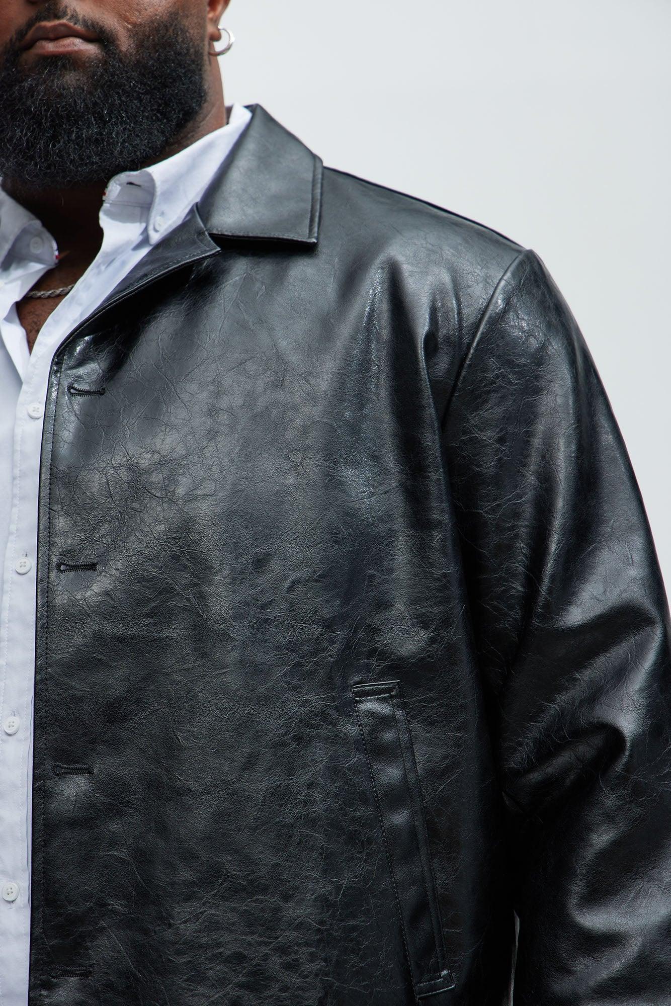 Mitchell Faux Leather Jacket - Black Product Image