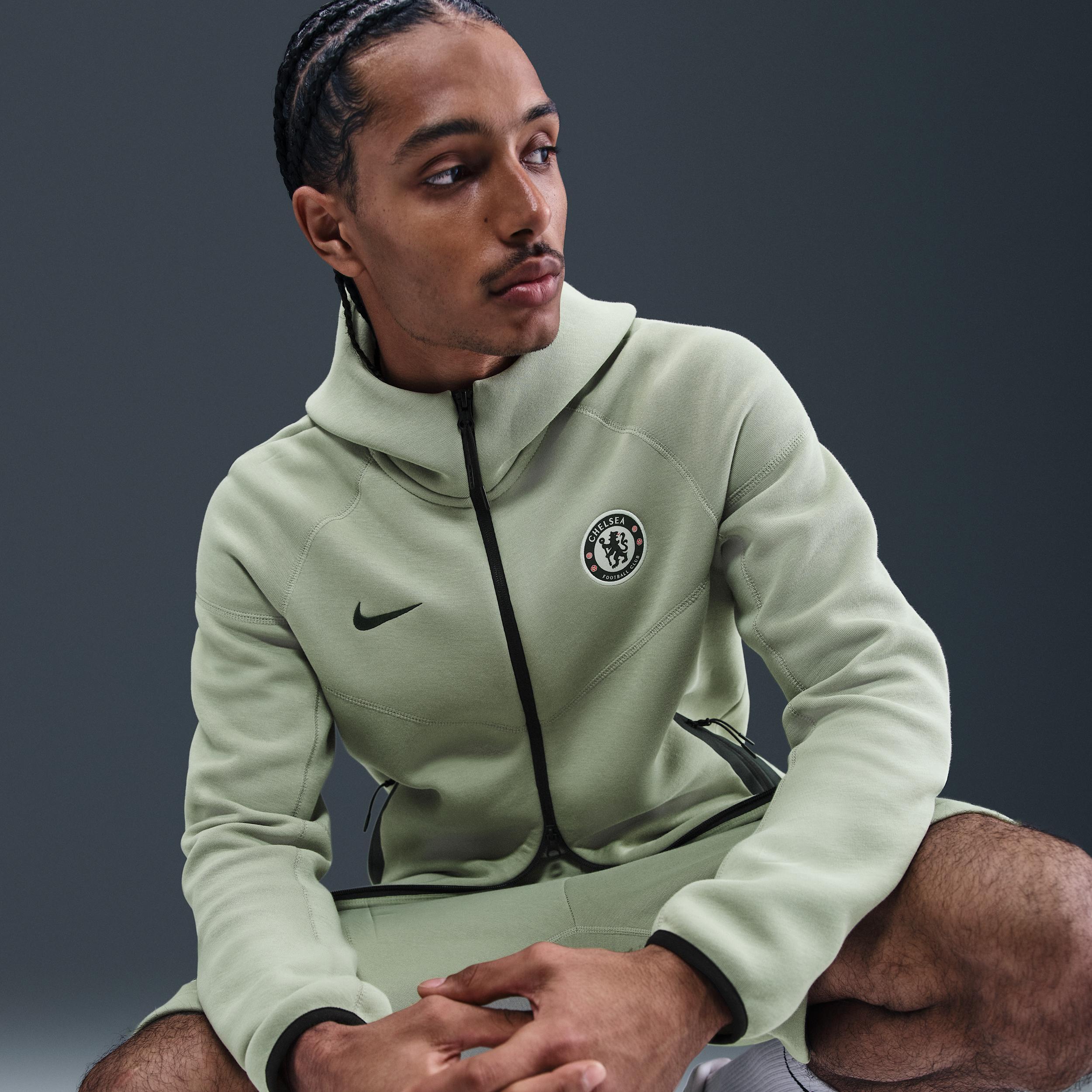 Chelsea FC Tech Windrunner Men's Nike Soccer Fleece Full-Zip Hoodie Product Image