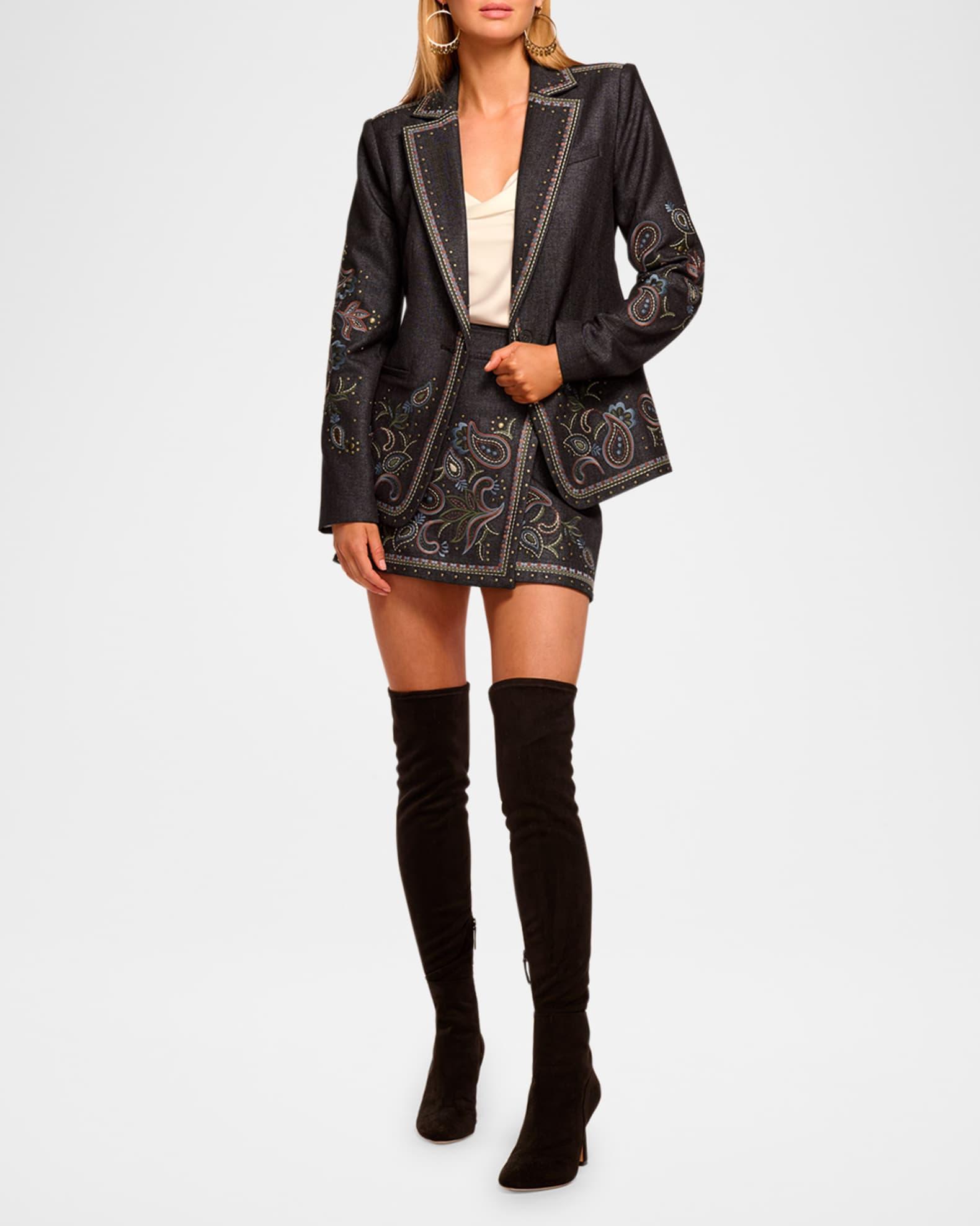 Lauren Embroidered Denim Mini Skirt Product Image