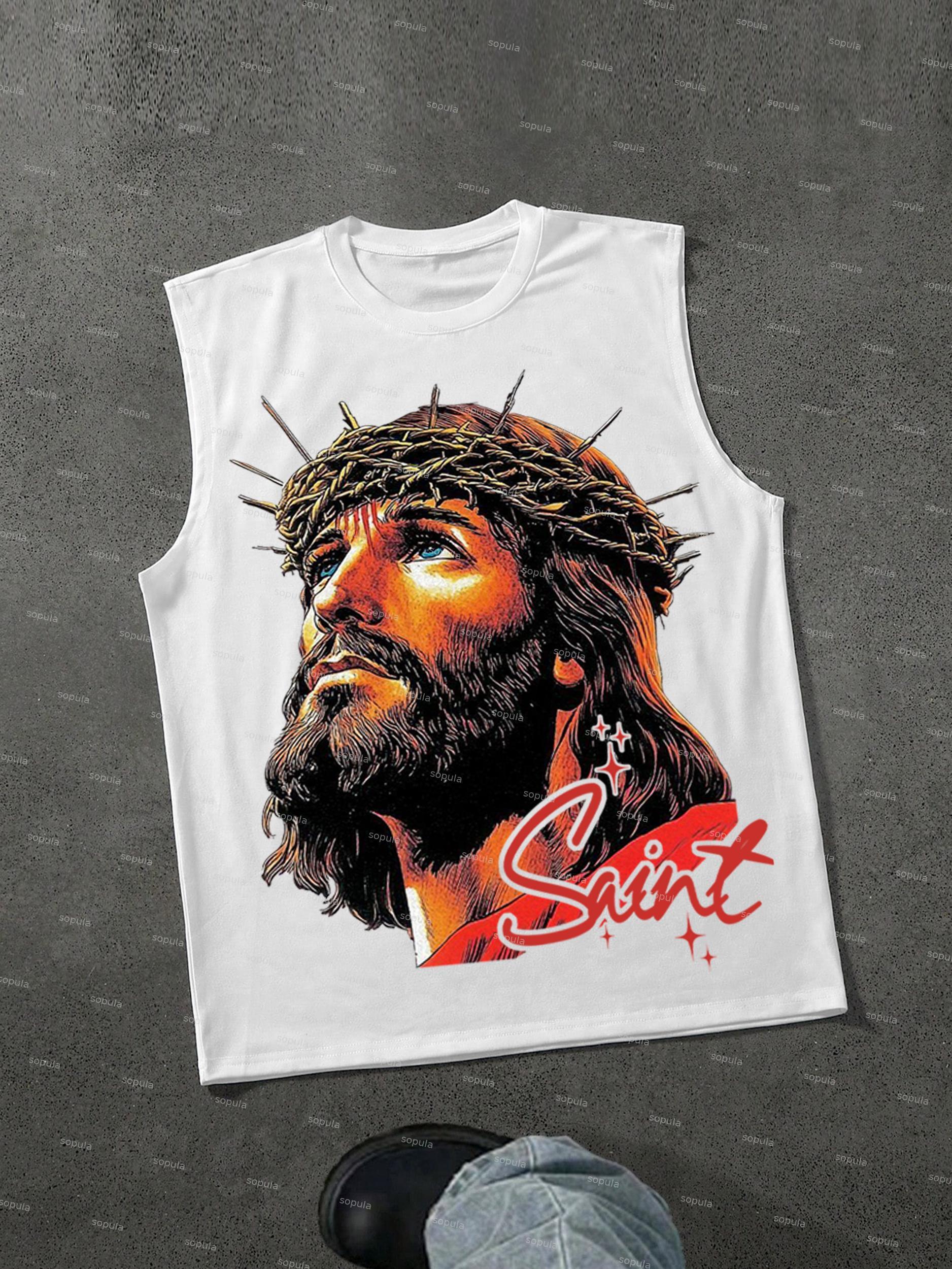 God Saint Graphic Print Tank Top Product Image