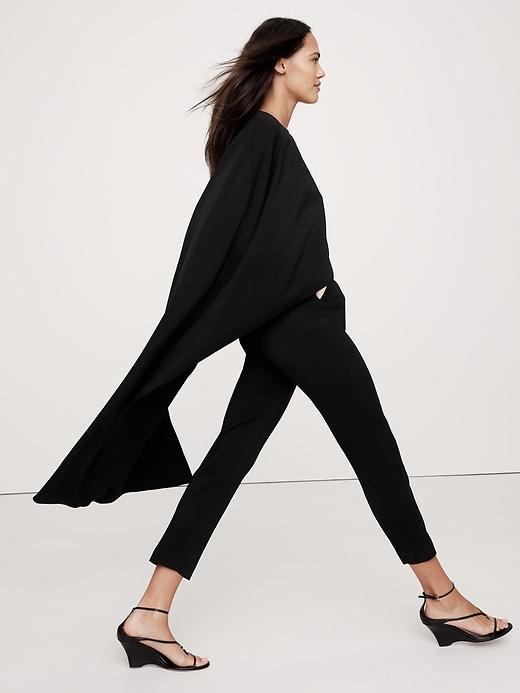 Crepe Cape-Shoulder Jumpsuit Product Image