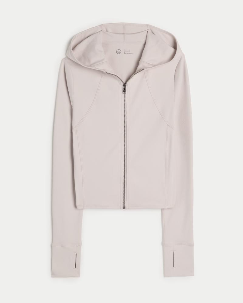 Gilly Hicks Active Recharge Hooded Crop Zip-Up Top Product Image